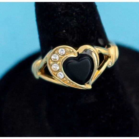 Vintage Love Rhinestone Ring by Avon - Size 6 - N8 - Picture 2 of 3